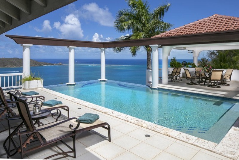 view from pool at tamar villa in the bvi