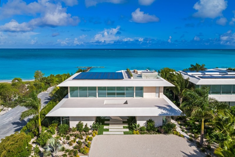 View of balcony with ocean in the background
