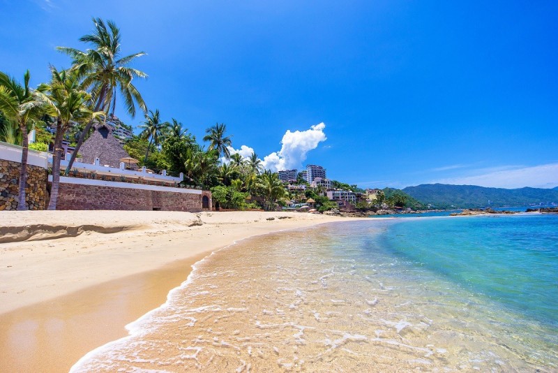 Stunning beach and sea with a city view