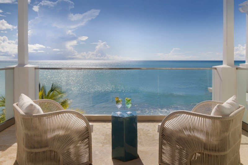 view from balcony sea in background