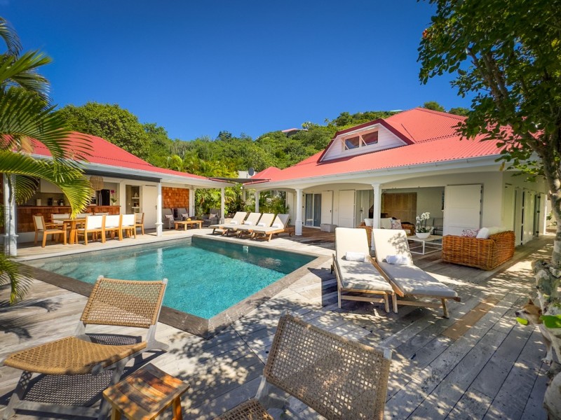 view of villa and pool