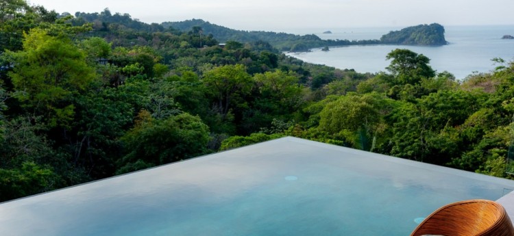 The pool and views at Costa Vida Villa